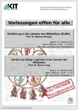 Plakat offene Vorlesungen